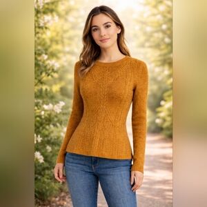Sparrow by Anthropologie Marigold Cable Knit Sweater